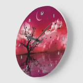 Red Night Sky reflecteert Schilderachtig wandklok (Hoek)