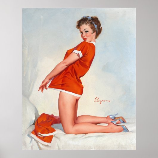 Red Nighty Pin Up Poster (Voorkant)