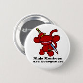 Red Ninja Claw Ronde Button 5,7 Cm (Voorkant /achterkant)