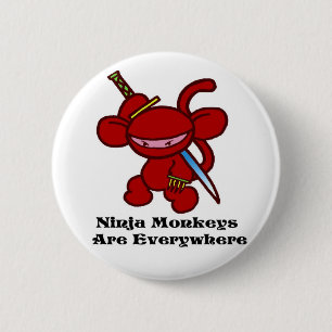 Red Ninja Claw Ronde Button 5,7 Cm