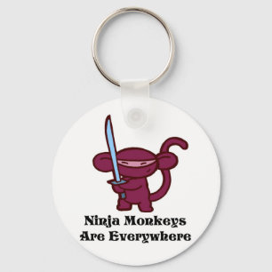 Red Ninja Monkey met zwaard Sleutelhanger