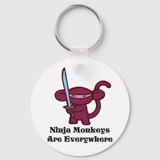 Red Ninja Monkey met zwaard Sleutelhanger (Voorkant)
