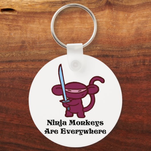 Red Ninja Monkey met zwaard Sleutelhanger (Voorkant)