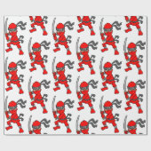 Red Ninja-ontwerp Cadeaupapier (Vlak)