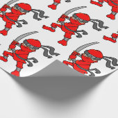 Red Ninja-ontwerp Cadeaupapier (Hoek)
