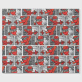  Red Ninja-ontwerp Cadeaupapier (Vlak)