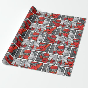  Red Ninja-ontwerp Cadeaupapier