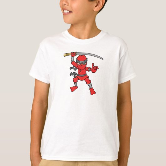  Red Ninja-ontwerp T-shirt (Voorkant)