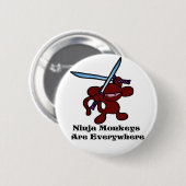Red Ninja Overhead Ronde Button 5,7 Cm (Voorkant /achterkant)