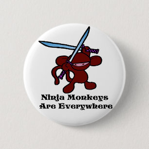 Red Ninja Overhead Ronde Button 5,7 Cm