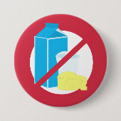 Red No Dairy Allergy Alert Kind Ronde Button 7,6 Cm (Voorkant)