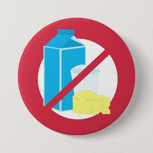 Red No Dairy Allergy Alert Kind Ronde Button 7,6 Cm (Voorkant)