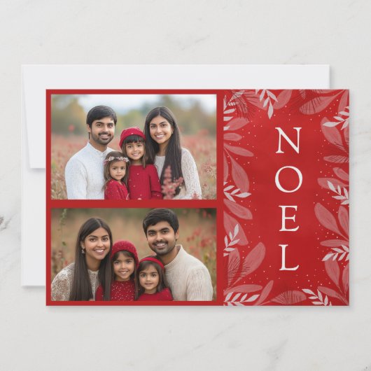 Red Noel 2 foto Feestdagenkaart (Voorkant)