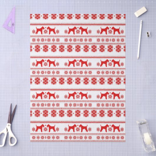 Red Nordic Airedale Terrier Dog Christmas Tissuepapier (Craft)