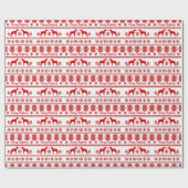 Red Nordic Boxer Dog Christmas Cadeaupapier (Vlak)