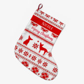 Red Nordic Chihuahua Dog Christmas Grote Kerstsok (Voorkant (Hangend))