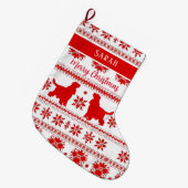 Red Nordic English Cocker Spaniel Dog Christmas Grote Kerstsok (Voorkant (Hangend))