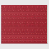 Red Nordic Fair Isle Christmas Wrapping Paper Cadeaupapier (Vlak)