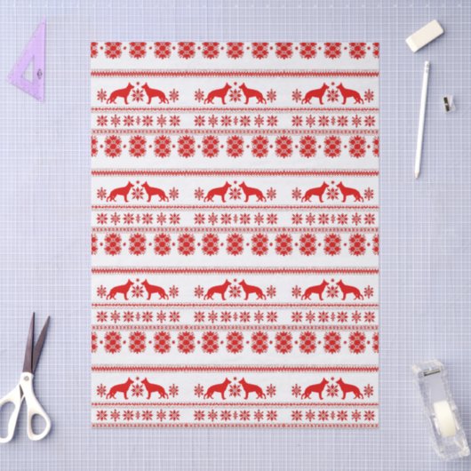 Red Nordic German Shepherd Dog Christmas Tissuepapier (Craft)