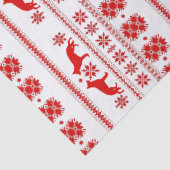 Red Nordic German Shepherd Dog Christmas Tissuepapier (Detail)