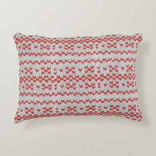 RED NORDIC KNIT Accent Pillow Accent Kussen