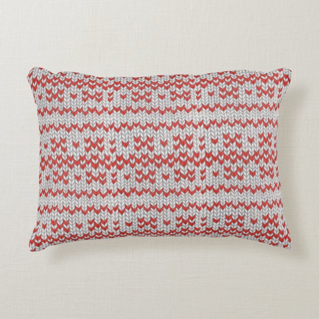 RED NORDIC KNIT Accent Pillow Kussen (Voorkant)
