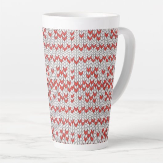 RED NORDIC KNIT Tall Latte Mok (Rechterhoek)
