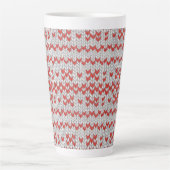 RED NORDIC KNIT Tall Latte Mok (Voorkant)