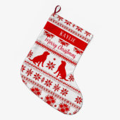 Red Nordic Labrador Retriever Dog Christmas Grote Kerstsok (Voorkant (Hangend))