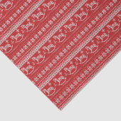 Red Nordic Rocking Horse Pattern kerst Tissuepapier (Detail)