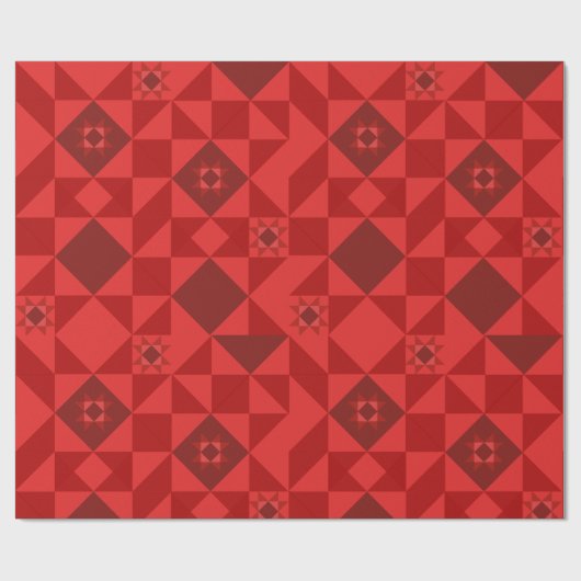 Red Nordic Star Christmas Bright Cadeaupapier (Vlak)