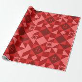 Red Nordic Star Christmas Bright Cadeaupapier (Uitgerold)