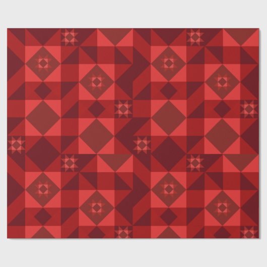 Red Nordic Star Christmas Bright Cadeaupapier (Vlak)