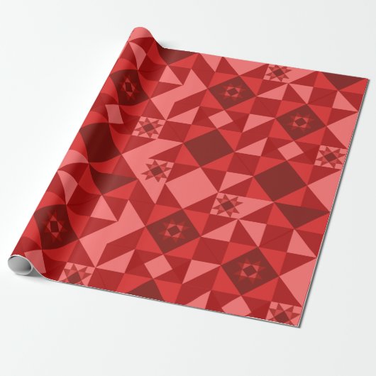 Red Nordic Star Christmas Bright Cadeaupapier (Uitgerold)
