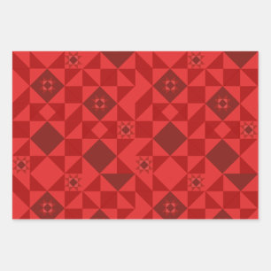 Red Nordic Star Christmas Bright Inpakpapier Vel