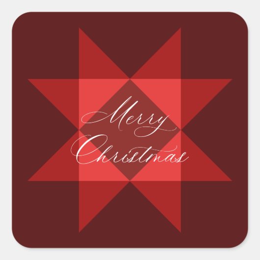 Red Nordic Star Christmas Vierkante Sticker (Voorkant)