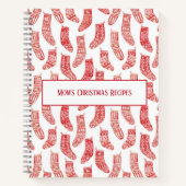 Red Nordic Stockings Custom Kerstrecept Notitieboek (Voorkant)