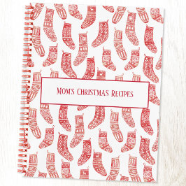 Red Nordic Stockings Custom Kerstrecept Notitieboek