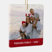 Red Nordic Two Photo Christmas Family Ornament (Rechts)