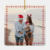 Red Nordic Two Photo Christmas Family Ornament (Achterkant)
