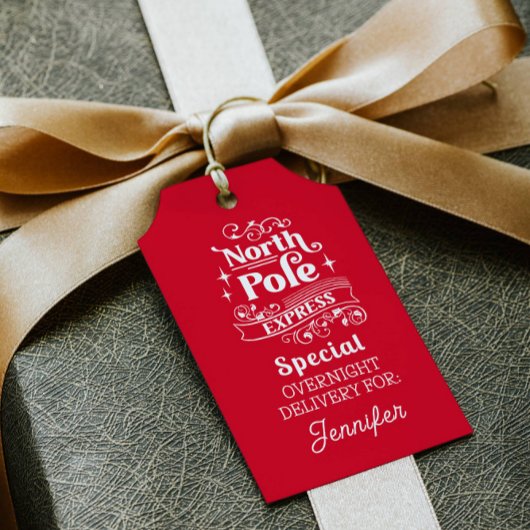 Red North Pole Special OVERNGHT DELIVERING FOR NAM Cadeaulabel