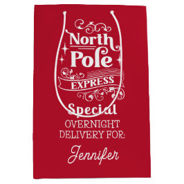 Red North Pole Special OVERNGHT DELIVERING FOR NAM Medium Cadeauzakje