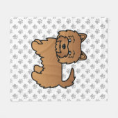 Red Norwich Terrier Cartoon Dog & Paws Fleece Deken (Voorkant (Horizontaal))
