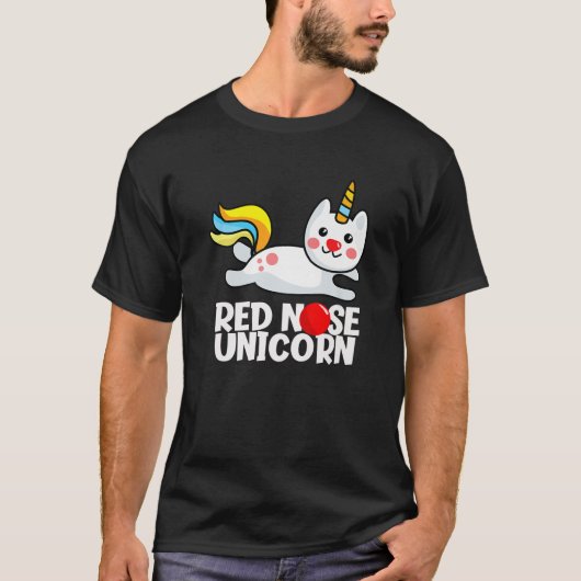 Red Nose 2022 Funny Reddish Face Unicorn Cat T-shirt (Voorkant)