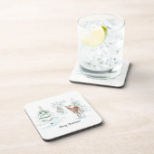 Red Nose Deer in de Snowy Wood Holiday Bier Onderzetter (Rechterzijde)