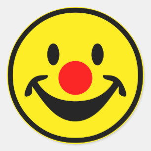 Red Nose - geel + uw ideeën Ronde Sticker