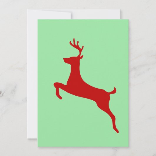 Red Nose Reindeer Christmas Folded Greeting Card Kaart (Voorkant)