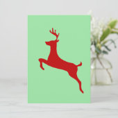 Red Nose Reindeer Christmas Folded Greeting Card Kaart (Staand voorkant)
