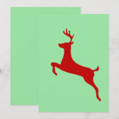 Red Nose Reindeer Christmas Folded Greeting Card Kaart (Voorkant / Achterkant)