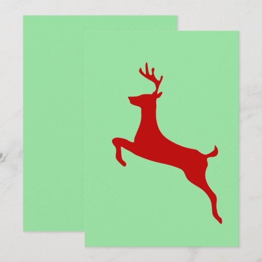 Red Nose Reindeer Christmas Folded Greeting Card Kaart (Voorkant / Achterkant)